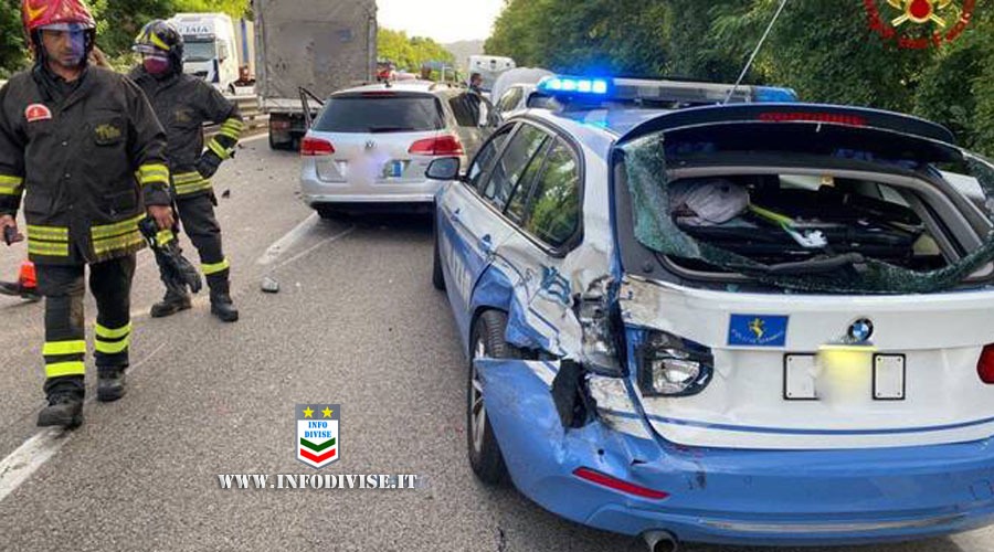 Incidente stradale sulla Potenza-Sicignano: coinvolta un’auto della Polizia Stradale