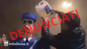 Manichino in divisa da poliziotto bruciato in strada a Milano