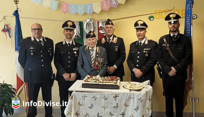 Renato Quaglia, maresciallo in quiescenza dei Carabinieri Reali, astigiano d'adozione, che ha spento 105 candeline