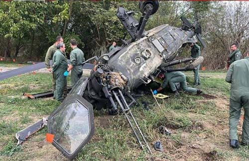 elicottero militare caduto